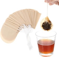 200 Pcs Round Tea Filter Bags Tea Bags for Loose Leaf Tea Disposable Wood Pulp  0.04 per strip