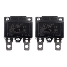 ZOOKOTO 2Pcs 125/250V AC 32V DC Thermal Circuit Breaker 7amp AUTO Reset... 