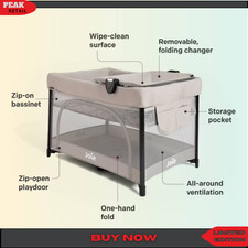 Joie Sesame LX One-Hand Fold Playard with Bassinet  Folding Changer