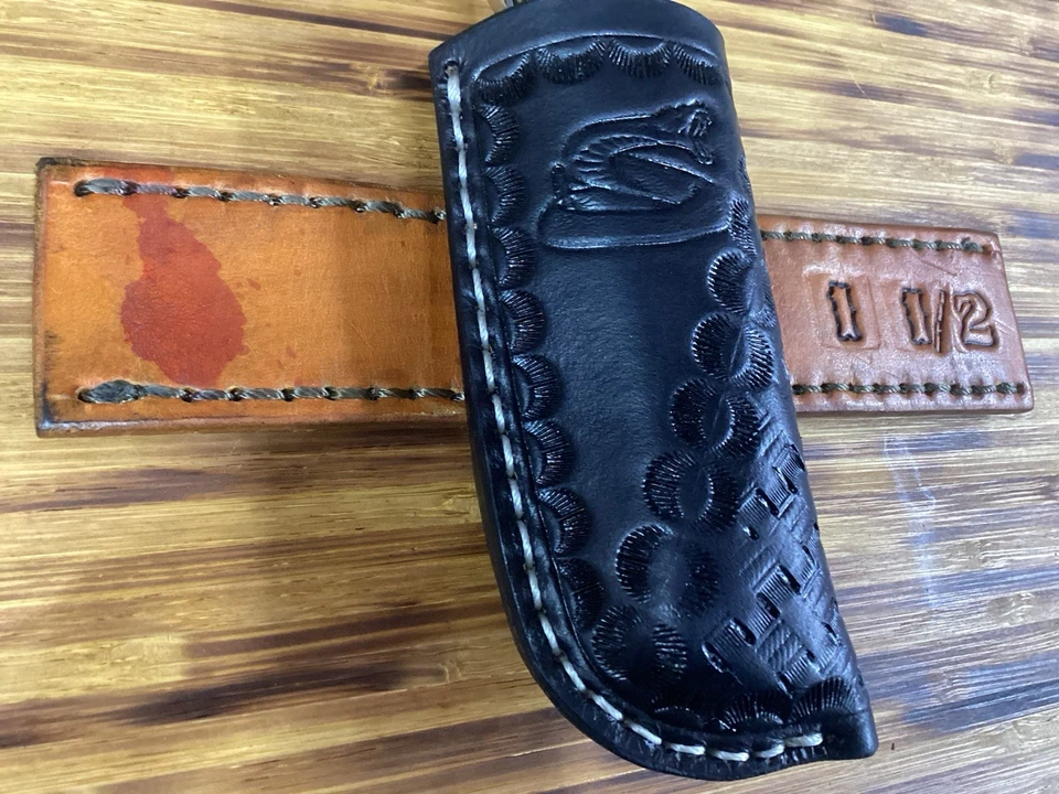 Leather Folding Pocket Knife Clip Sheath Buck 110 Size (Sheath Only) - Image 3 of 4