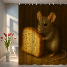 Cute Cartoon Mouse Shower Curtain - Fun Animal Design for Kids