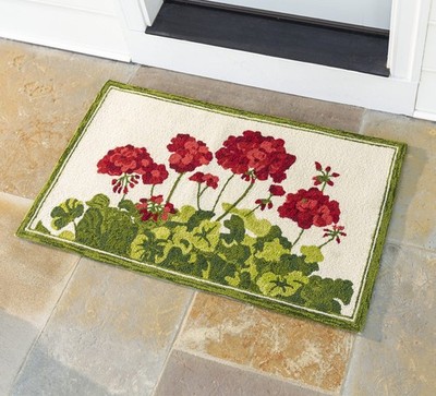 Plow and Hearth Indoor/Outdoor Geranium Hooked Polypropylene Accent Rug