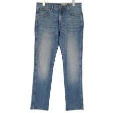 Wrangler Arizona Jeans Vintage Uomo Stretch Regular Dritto W33 L32 Blu