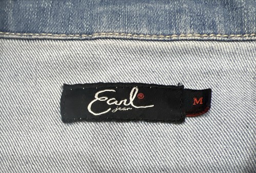 Earl Wms Denim Jean Jacket Med Wash Stretch SZ M Trucker Coastal Boho Western - Picture 14 of 16