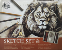 22 Teiliges Graphitstifte Bleistifte Set Zeichenstifte Inklusive Spitzer In Dose
