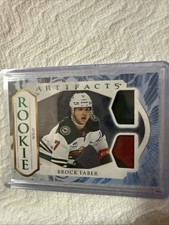 2023-24 Upper Deck Artifacts - Rookies Brock Faber #189 Horizontal Emerald...