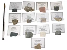 Meteorite impact crater impactite collection 13 slices Ries Sudbury Dellen Mien