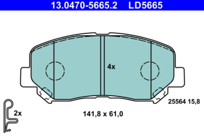ATE 13.0470-5665.2 brake pad set, disc brake for Mazda