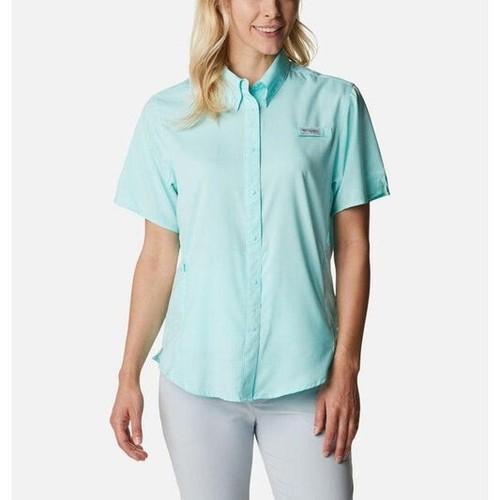 Columbia Performance Fishing Gear Damen Gr. XL türkis Kurzarm Omni-Shade