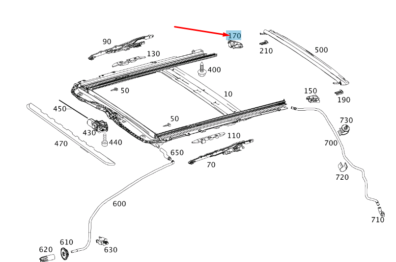 MERCEDES-BENZ C W204 Dachabschlussleiste hinten rechts A2047820262