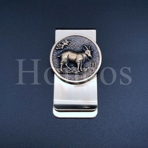 Signos del zodiaco chino cabra hechos a medida con clip de dinero soporte especial para tarjetas de crédito EE. UU. - Imagen 3 de 6