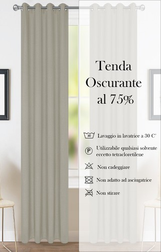 Tenda 140X280 CM CHECKS con occhielli 1 pannello oscurante termica tinta unita - Foto 31 di 35