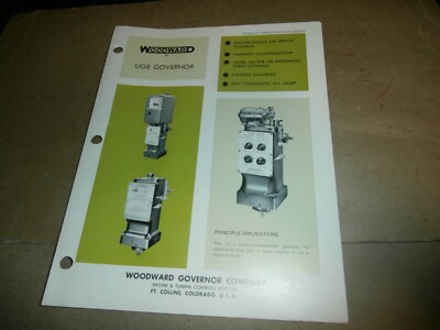  Vintage 1972 Woodward  UG-8 Governor Product Specification Booklet Brochure