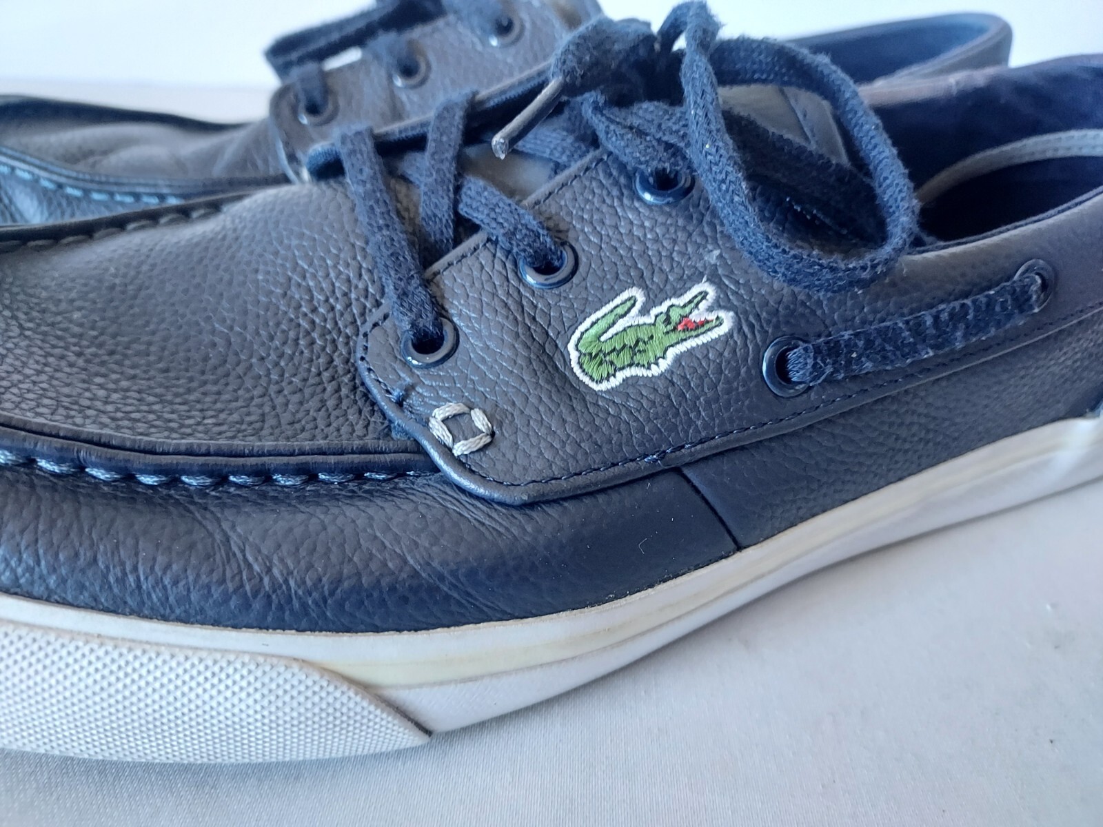 Lacoste Sport Keel Sep 2 Leather Boat Shoes Lace Ortholite Blue-White Men US11.5 thumbnail 9