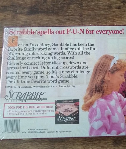 1989 Scrabble Crossword Board Game MB Milton Bradley Brand New Sealed - Picture 4 of 4