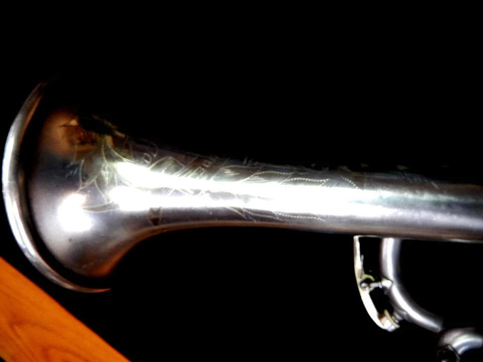 H.N. Trompeta White King Liberty plata oro lavado campana/adorno con Equa-Tru #32 y lira Foto 4 de 4