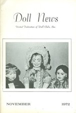 1972 Doll News Magazine United Federation of Doll Clubs November 