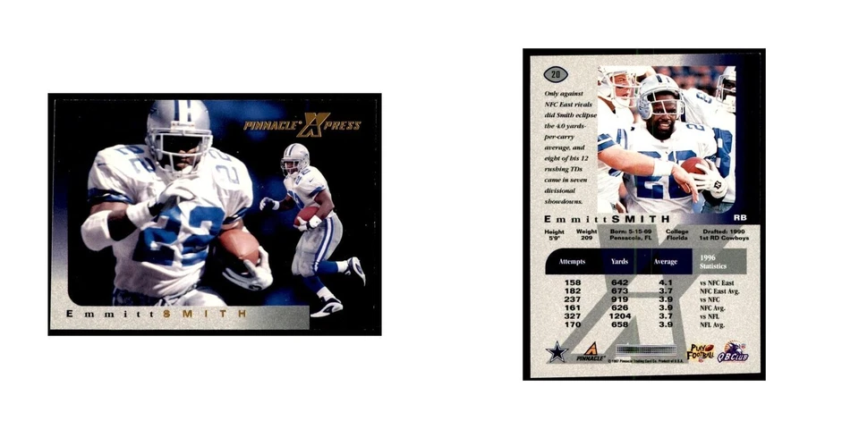 Emmitt Smith 1997 Pinnacle X-Press #20 Football Cards Football Card NM - Image 3 of 3