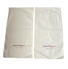 Salvatore Ferragamo 16" x 8.5  Dust Bag Storage Travel Duster Italy Set Of Two -O
