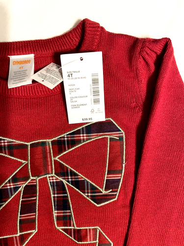 Gymboree Girls Sweater Skirt Plaid Red Sz 4 5 NEW Bow Party Ruffles Winter $77 - Picture 3 of 9