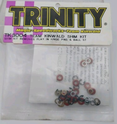 Trinity TK3400 Team Kinwald Shim Kit Removes Play In Hinge Pins & Ball Stud Losi