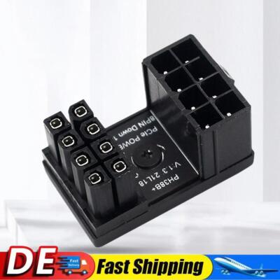 GPU Power Connector 8 Pin GPU PCIe 180 Degree Angle for Desktops Graphics Card