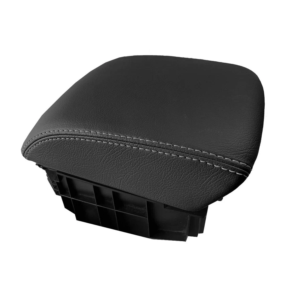 Cubierta de reposabrazos de consola de cuero para Ford Transit Connect 2014-2020 puntada gris Foto 2 de 4