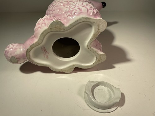 VTG 8" MARY KAY ASH FOUNDATION 'GIGI' CERAMIC PINK POODLE PIGGY COIN BANK - Picture 17 of 24