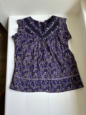 Ulla Johnson Purple Floral Top, XS