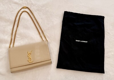 Saint Laurent Grain De Poudre Medium Classic Monogram Kate Shoulder Bag