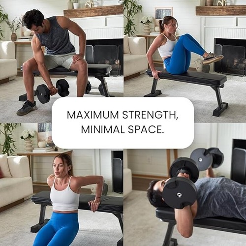 Flat Bench Finer Form Gym Quality Foldable for Multi-Purpose Weight Training - Picture 4 of 6
