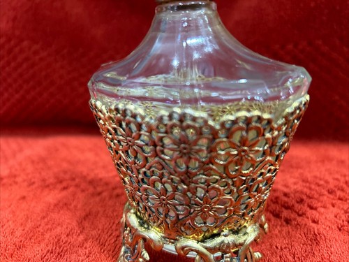 “Stunning” West Germany Ornate Ormolu filigree Perfume Bottle with Glass Dauber - Picture 5 of 13
