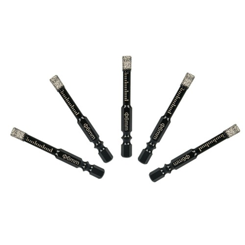 5Pcs 6mm Dry Diamond Drill Bits For Porcelain Granite Tile Glass Ceramics Marbl - Picture 3 of 4