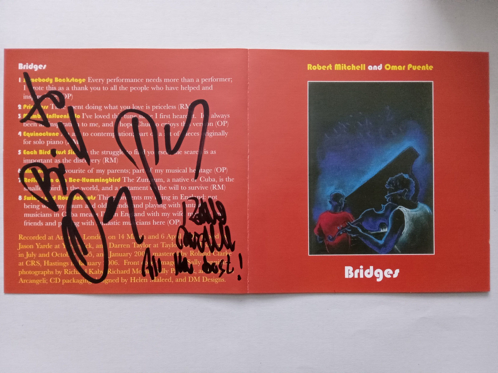 Robert Mitchell And Omar Puente – Bridges Signed CD Autographed Autograph Signed
