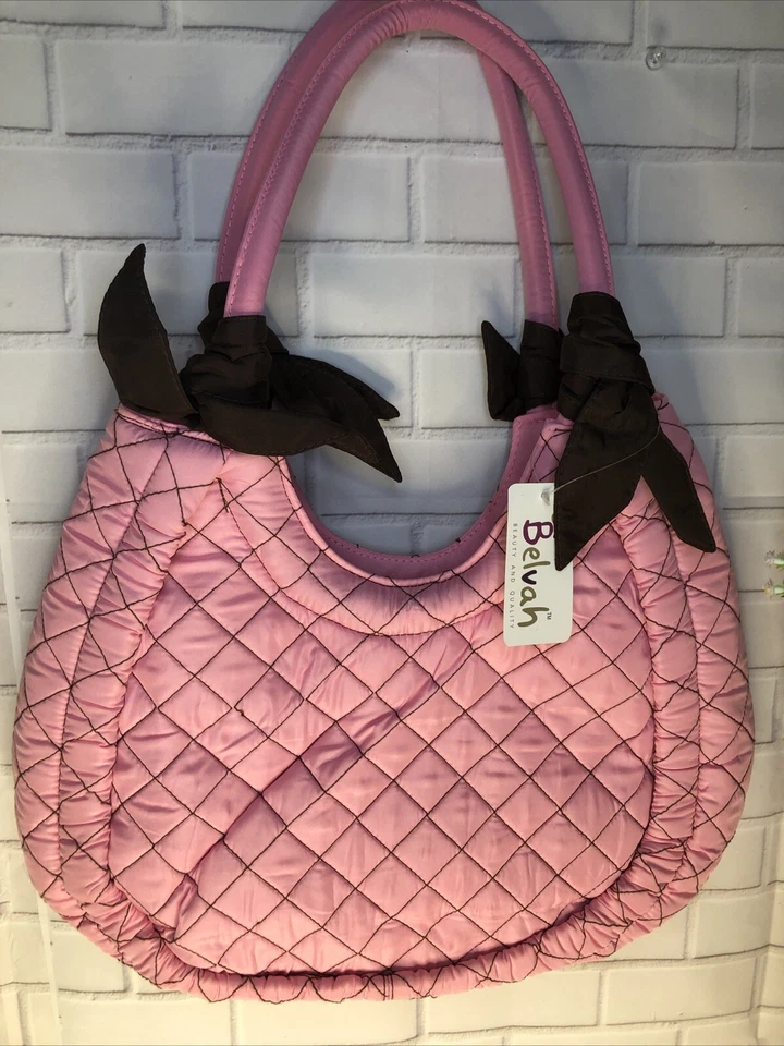 Women's Belvah Beauty and Quality Pink , Brown Paisley Quilted Shoulder Bag New - Image 2 of 4