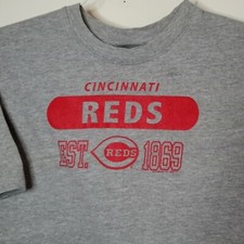 MLB Cincinnati Reds Est 1869 Ohio TShirt Gray Graphic Baseball Size Large