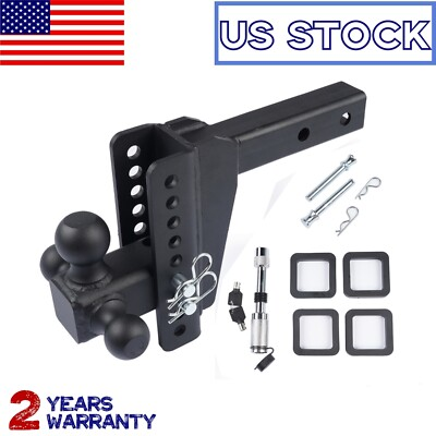 #ad #ad Adjustable Trailer Hitch fits 2 Inch Receiver 8 Inch Drop Rise 18500 LBS Black $79.99