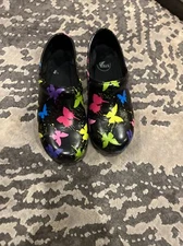 Spring Step Clogs  Sz 38 Us7 Black Colorful Butterflies   Slip Skid Resistant