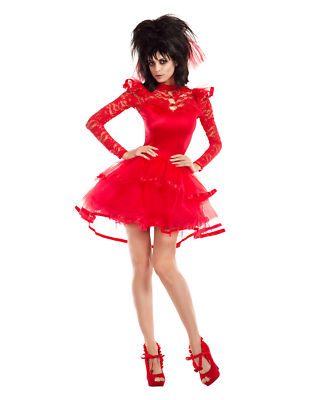 Adult Women's Beetlejuice Lydia Deetz Bridal Outfit Halloween Costume Goth Dress - Picture 1 of 3