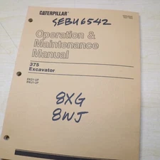 CAT CATERPILLAR 375 Excavator Owner Operator Operation Maintenance Manual book