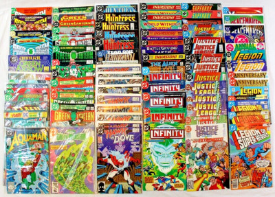 83 DC Comic Book Lot VTG Aquaman Flash Arrow Lantern Huntress Justice Peacemaker