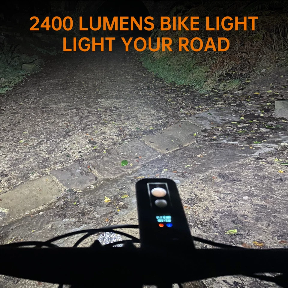 Ravemen PR2400 Luce Anteriore Bici Faro Bicicletta Fanale USB Ricaricabile OLED - Immagine 2 di 4