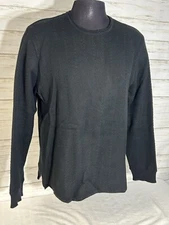 Carbon 2 Cobalt Size LARGE Men Black MID-WEIGHT Cotton CASHMERE Sweater shirt