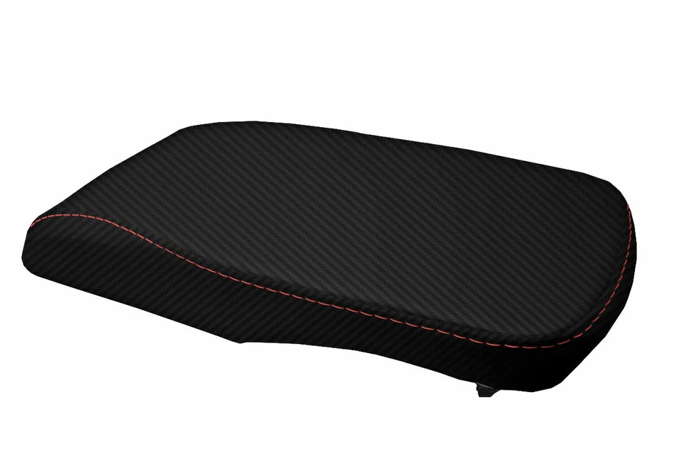 Se adapta a Toyota Avalon 2013-2018 tapa de consola de fibra de carbono reposabrazos cubierta puntada roja Foto 4 de 4