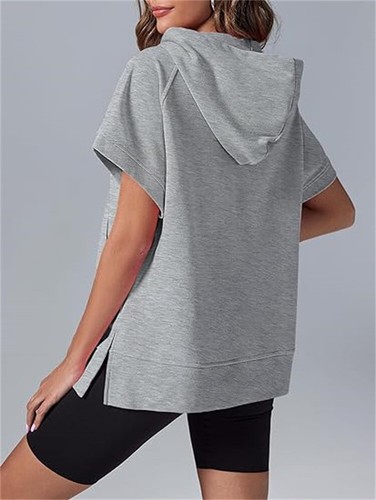 Ladies Casual Hooded Zip Up Loose Pullover Hoodie T Shirts Blouse Tops PLUS SIZE - Picture 14 of 24