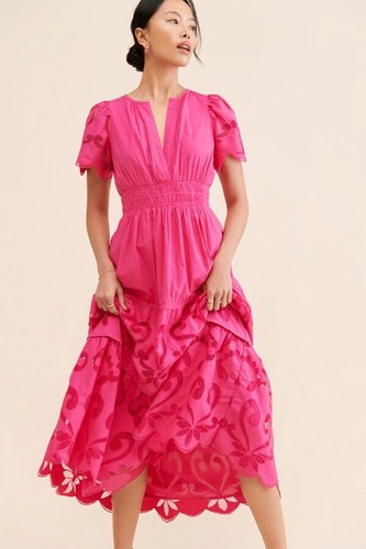 Anthropologie The Somerset Maxi Dress Cutwork Edition Size M - Picture 2 of 11