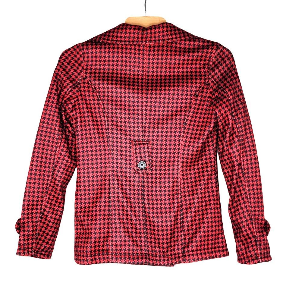 Chaquetón para mujer JOUJOU doble botonadura talla mediana rojo negro a cuadros Foto 2 de 4