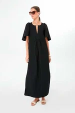 Pomander Place by Tuckernuck Black Finley Flutter Sleeve Maxi Dress sz M NWT