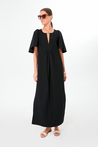 Pomander Place by Tuckernuck Black Finley Flutter Sleeve Maxi Dress size M