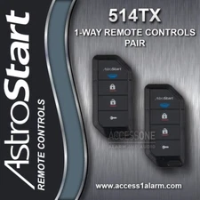 Pair of AstroStart 514-TX 1-Way 4-Button Remote Control For The DS3 DS4 Systems